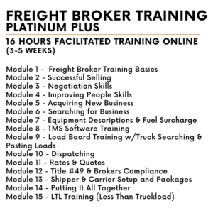 Freight Broker Training Platinum Plus